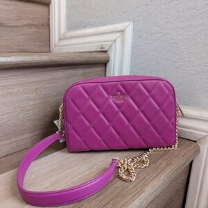 Kate Spade Carey Quilted Leather Mini Camera Bag Crossbody in Baja Rose
